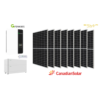 Sistem fotovoltaic 5kW Off-Grid cu Baterii: 8 panouri Canadian Solar 550W, Invertor Growatt SPF5000ES, 2 Baterii Growatt ARK-2.5L-A1, Shine WiFi-F