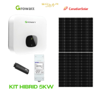 Kit Hibrid 5kW, Invertor Growatt MIN 5000TL-XH, 10 panouri Canadian Solar 550W, Shine WiFi-X, Smart Meter