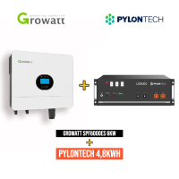 Pachet Invertor Growatt SPF6000ES 6kW Off-Grid + Acumulator PylonTech 4,8kWh LiFePo4