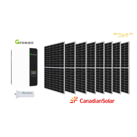 Sistem fotovoltaic 5kW, Invertor Off-Grid Hibrid Growatt SPF5000ES, Shine WiFi-F si 8 panouri Canadian Solar 660W