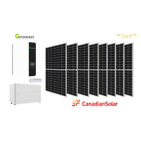 Sistem fotovoltaic 5kW Off-Grid cu Baterii, Invertor Growatt SPF5000ES, Shine WiFi-F, 2 Baterii Growatt ARK-2.5L-A1 si 8 panouri Canadian Solar 660W